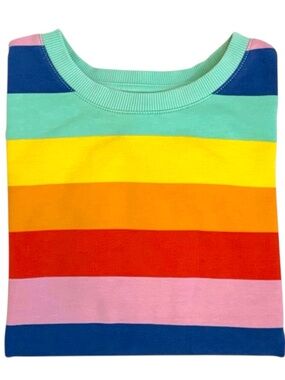 Hanna Andersson Girls Rainbow Stripe Organic Cotton Top Size 12